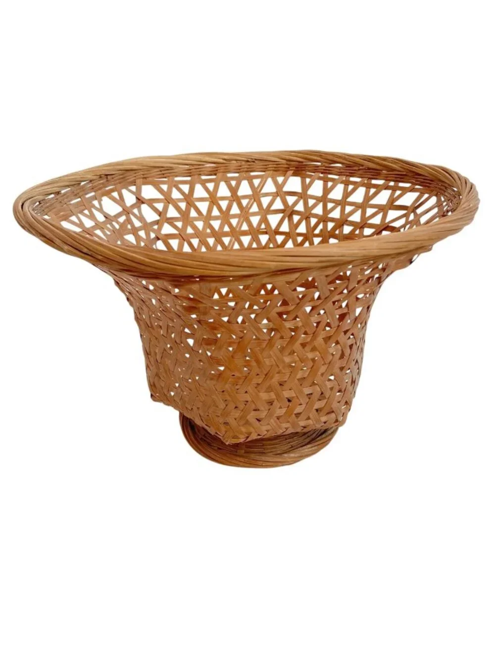 Woven Wicker Pedestal Basket – Hexagon Plant Holder